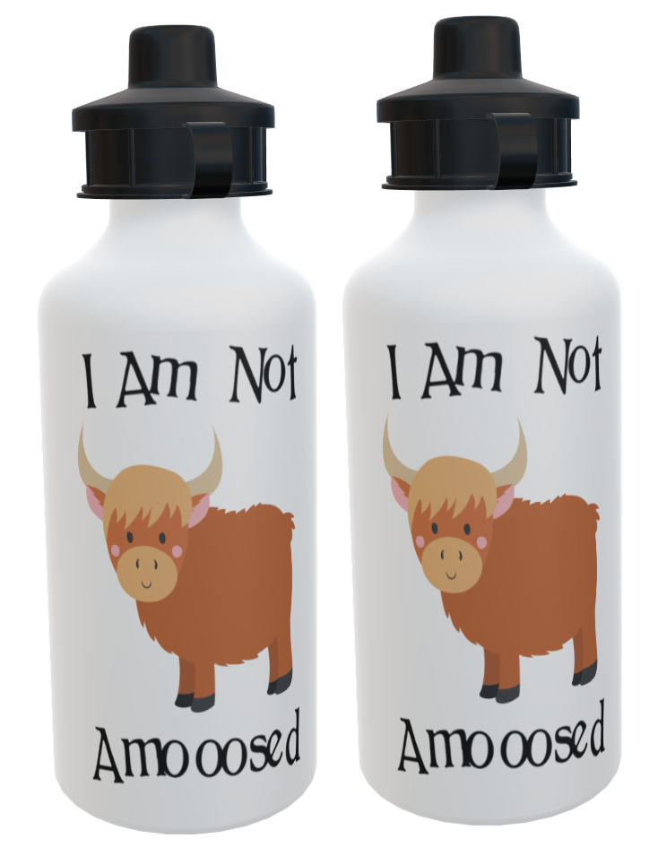 Highland Cow Sports Bottle - I am Not Amooosed
